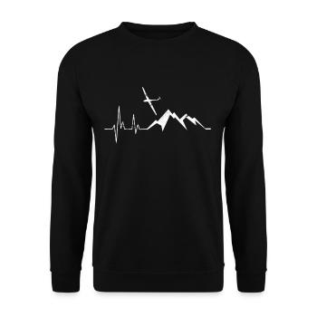 Segelflieger Segelfliegen - Unisex Pullover - Schwarz - Vorne - Alina (178cm) & Michal (187cm)