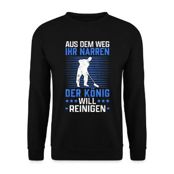 Gebäudereiniger aus dem Weg Fensterputzer - Unisex Pullover - Schwarz - Vorne - Alina (178cm) & Michal (187cm)
