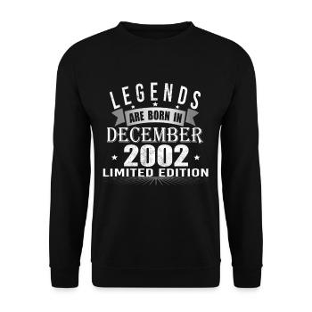 Les légendes naissent en décembre 2002 - Sweat-shirt Unisexe - noir - Devant - Alina (178cm) & Michal (187cm)