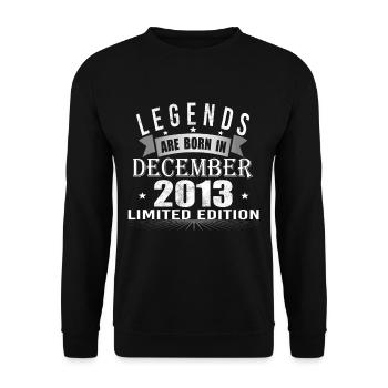 Les légendes naissent en décembre 2013 - Sweat-shirt Unisexe - noir - Devant - Alina (178cm) & Michal (187cm)