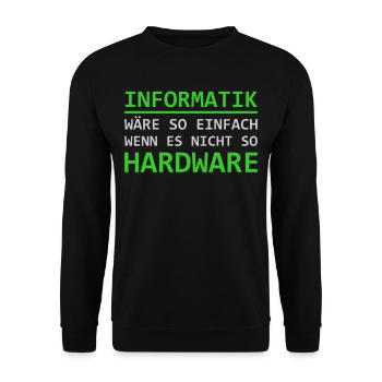 Informatik Hardware Informatiker - Unisex Pullover - Schwarz - Vorne - Alina (178cm) & Michal (187cm)