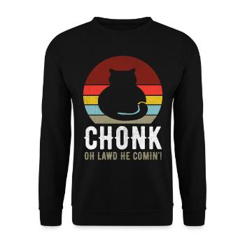 Chonk Cat Funny Cat Meme Cat Dad Cat Mom - Unisex Sweatshirt - black - Front - Alina (178cm) & Michal (187cm)