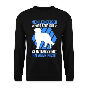 Mein Leonberger hört gut Leonberg Hund - Unisex Pullover - Schwarz - Vorne - Alina (178cm) & Michal (187cm)
