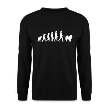 Chow Chow Evolution Chinese Lion Dog - Unisex Sweatshirt - black - Front - Alina (178cm) & Michal (187cm)