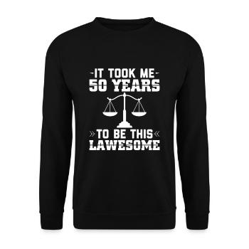 Anwalt 50 Geburtstag | Jura Jurist Rechtsanwälte - Unisex Pullover - Schwarz - Vorne - Alina (178cm) & Michal (187cm)