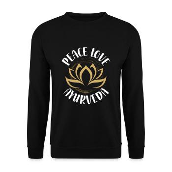 Ayurveda Massagen Geschenke | Ayurweda Hinduismus - Unisex Pullover - Schwarz - Vorne - Alina (178cm) & Michal (187cm)