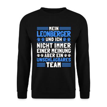 Mein Leonberger und Ich Leonberg Hund - Unisex Pullover - Schwarz - Vorne - Alina (178cm) & Michal (187cm)