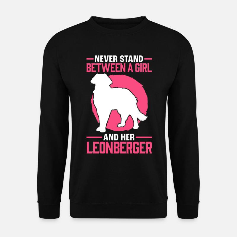 Fille avec son chien Leonberger Leonberg - Sweat-shirt Unisexe - noir