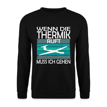Wenn die Thermik ruft muss ich gehen - Unisex Pullover - Schwarz - Vorne - Alina (178cm) & Michal (187cm)