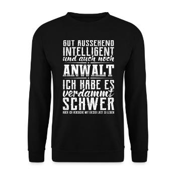 Anwalt Juristen Jurist Lustig Rechtsanwalt - Unisex Pullover - Schwarz - Vorne - Alina (178cm) & Michal (187cm)