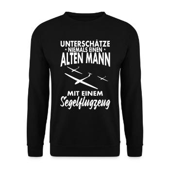 Segelfliegen und Segelflieger - Unisex Pullover - Schwarz - Vorne - Alina (178cm) & Michal (187cm)