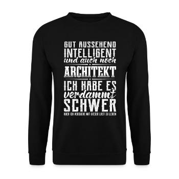 Architekt Gutaussehend Architektur Bauleiter - Unisex Pullover - Schwarz - Vorne - Alina (178cm) & Michal (187cm)