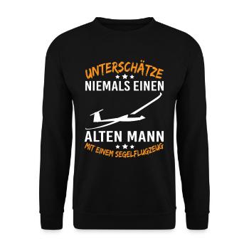 Segelfliegen und Segelflieger - Unisex Pullover - Schwarz - Vorne - Alina (178cm) & Michal (187cm)