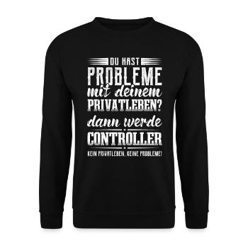 Controlling Rechnungswesen Lustig Controller - Unisex Pullover - Schwarz - Vorne - Alina (178cm) & Michal (187cm)