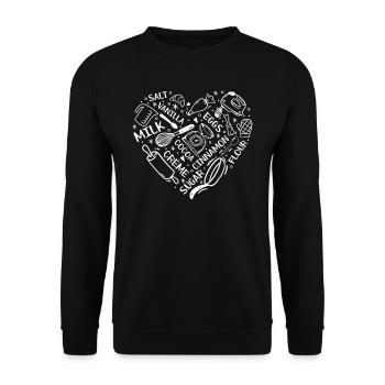 Heart Baking Baker Confectioner Baking utensils - Unisex Sweatshirt - black - Front - Alina (178cm) & Michal (187cm)