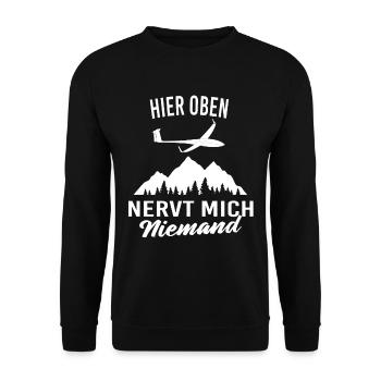 Segelfliegen und Segelflieger - Unisex Pullover - Schwarz - Vorne - Alina (178cm) & Michal (187cm)