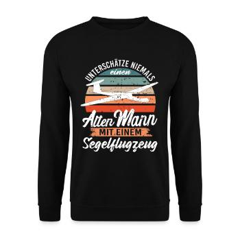 Segelfliegen und Segelflieger - Unisex Pullover - Schwarz - Vorne - Alina (178cm) & Michal (187cm)