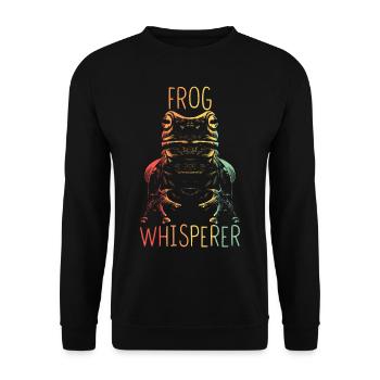 Grenouille Propriétaire Frog Frog Whisperer - Sweat-shirt Unisexe - noir - Devant - Alina (178cm) & Michal (187cm)