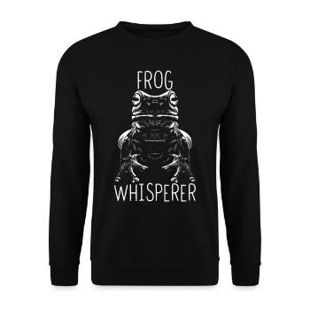 Grenouille Propriétaire Frog Frog Whisperer - Sweat-shirt Unisexe - noir - Devant - Alina (178cm) & Michal (187cm)
