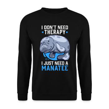 Seekuh keine Therapie Manati Meeressäuger Seekuh - Unisex Pullover - Schwarz - Vorne - Alina (178cm) & Michal (187cm)
