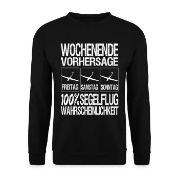 Segelfliegen und Segelflieger - Unisex Pullover - Schwarz - Vorne - Alina (178cm) & Michal (187cm)