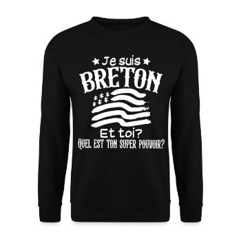 Breton Bretagne Brest Région France Cadeau Fête - Sweat-shirt Unisexe - noir - Devant - Alina (178cm) & Michal (187cm)