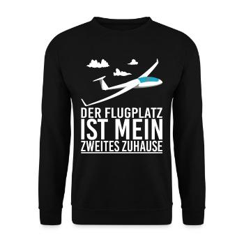 Segelflieger Segelfliegen Flugplatz - Unisex Pullover - Schwarz - Vorne - Alina (178cm) & Michal (187cm)