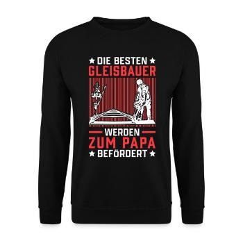 Gleisbauer Papa Gleisbau Weichenmechaniker - Unisex Pullover - Schwarz - Vorne - Alina (178cm) & Michal (187cm)