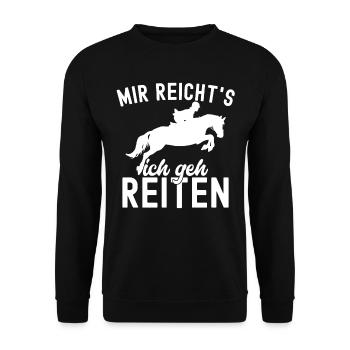 Mir Reichts Ich Geh Reiten Reiterin Pferde Stall - Unisex Pullover - Schwarz - Vorne - Alina (178cm) & Michal (187cm)