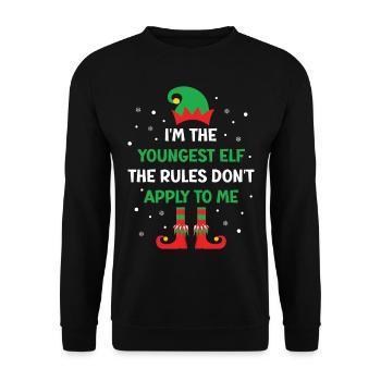 Je suis le plus vieil elfe que je fais Les règles correspondant à Elf C - Sweat-shirt Unisexe - noir - Devant - Alina (178cm) & Michal (187cm)