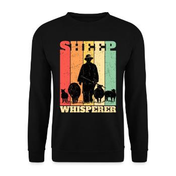 Sheep Whisperer Schafhirte Hirte Schafflüsterer - Unisex Pullover - Schwarz - Vorne - Alina (178cm) & Michal (187cm)