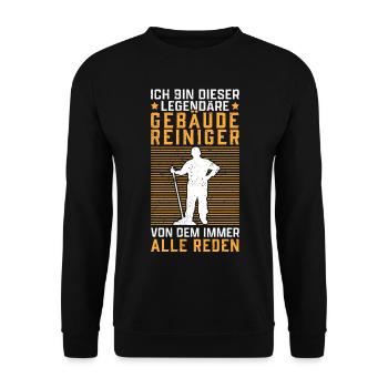 Legendärer Gebäudereiniger Fensterputzer - Unisex Pullover - Schwarz - Vorne - Alina (178cm) & Michal (187cm)