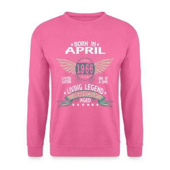 Légendes Nées en avril 1966 - Sweat-shirt Unisexe - rose - Devant