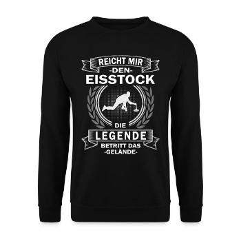 Reicht mir den Eisstock - Stockschießen - Unisex Pullover - Schwarz - Vorne - Alina (178cm) & Michal (187cm)