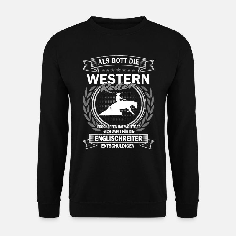 Westernreiten Reiterin und Pferd - Unisex Pullover - Schwarz