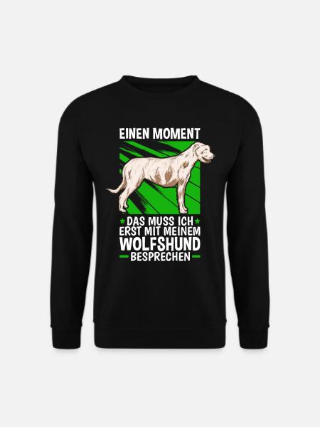Mit meinem Wolfshund besprechen Irish Wolfhound - Unisex Pullover - Schwarz