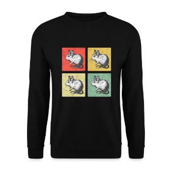 Degu Vintage chilenisches Nagetier Degu - Unisex Pullover - Schwarz - Vorne - Alina (178cm) & Michal (187cm)