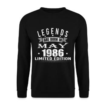 Légendes nées en mai 1986 - Sweat-shirt Unisexe - noir - Devant - Alina (178cm) & Michal (187cm)