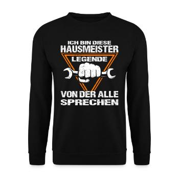 Hausmeister Hausverwaltung Heimwerker - Unisex Pullover - Schwarz - Vorne - Alina (178cm) & Michal (187cm)