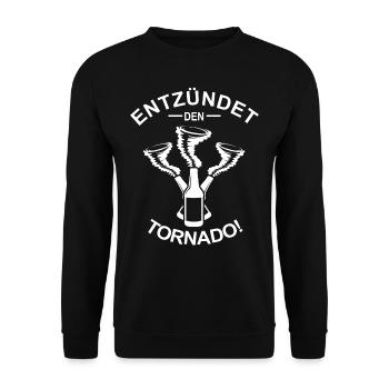 ENTZÜNDET DEN TORNADO - Unisex Pullover - Schwarz - Vorne - Alina (178cm) & Michal (187cm)