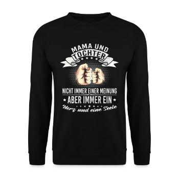 Mama und Tochter Herz und Seele - Unisex Pullover - Schwarz - Vorne - Alina (178cm) & Michal (187cm)