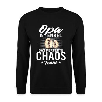 Opa Enkel werdender Opa 2022 - Unisex Pullover - Schwarz - Vorne - Alina (178cm) & Michal (187cm)