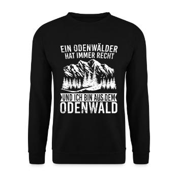 Ein Odenwälder hat immer Recht - Unisex Pullover - Schwarz - Vorne - Alina (178cm) & Michal (187cm)