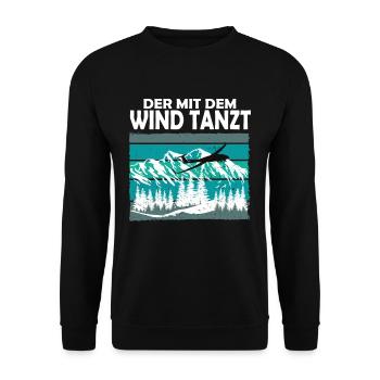 Der mit dem Wind Tanzt - Unisex Pullover - Schwarz - Vorne - Alina (178cm) & Michal (187cm)