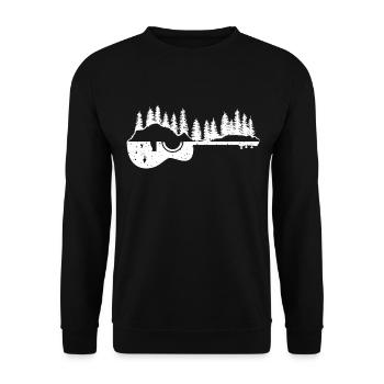 Guitar Nature Mountains Guitarist Guitarists - Unisex Sweatshirt - black - Front - Alina (178cm) & Michal (187cm)