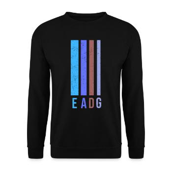 Guitar EADG Bass Bassist Guitar Player - Unisex Sweatshirt - black - Front - Alina (178cm) & Michal (187cm)