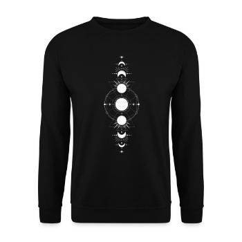 Occult Grunge Moon Gothic Okkult Aesthetic - Unisex Pullover - Schwarz - Vorne - Alina (178cm) & Michal (187cm)