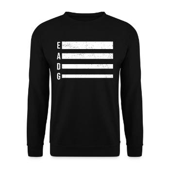 Guitar EADG Bass Bassist Guitar Player - Unisex Sweatshirt - black - Front - Alina (178cm) & Michal (187cm)