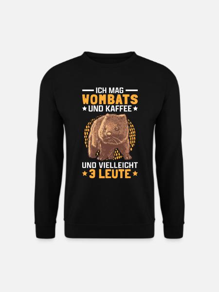 Wombats und Kaffee Australien Beuteltier Wombat - Unisex Pullover - Schwarz