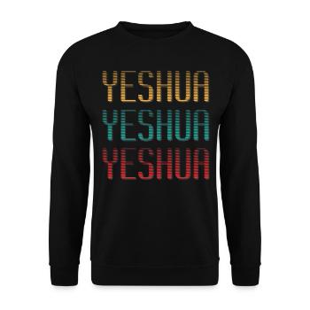 Jesus - Yeshua - Unisex Sweatshirt - black - Front - Alina (178cm) & Michal (187cm)